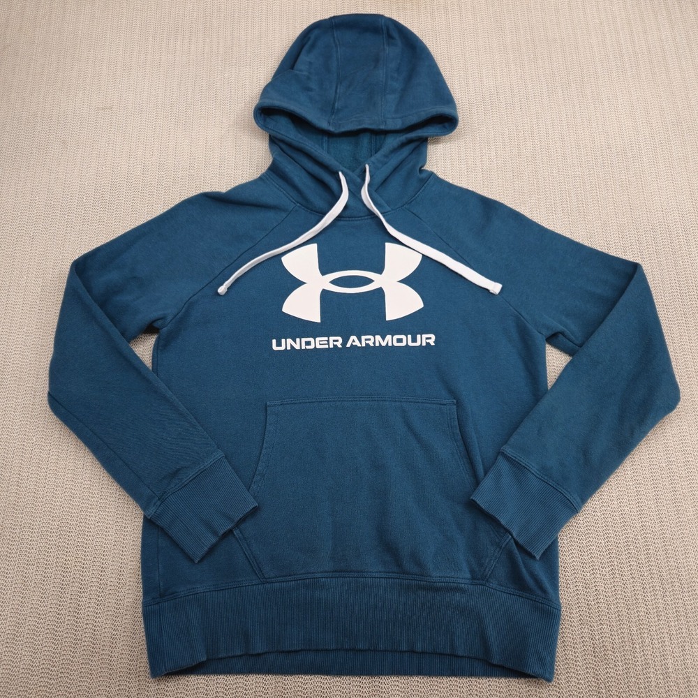 Under Armour Hoodie Sweatshirt Womens Extra Small Teal Green UA Logo